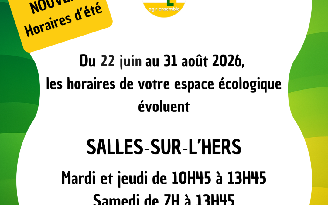 Passage aux horaires d&rsquo;été de la déchetterie